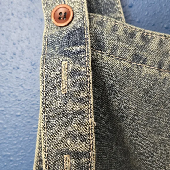 Light Blue Distressed Women's Denim Overalls - Picture 4 of 7